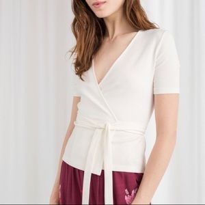 & Other Stories Ribbed Wrap Top NWT